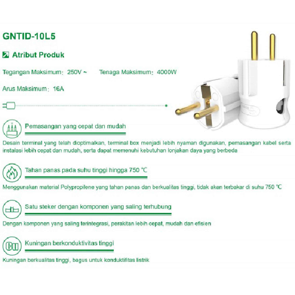 Kepala Colokan Samping* GONGNIU* Colokan Stop Kontak* Steker Listrik G10L5