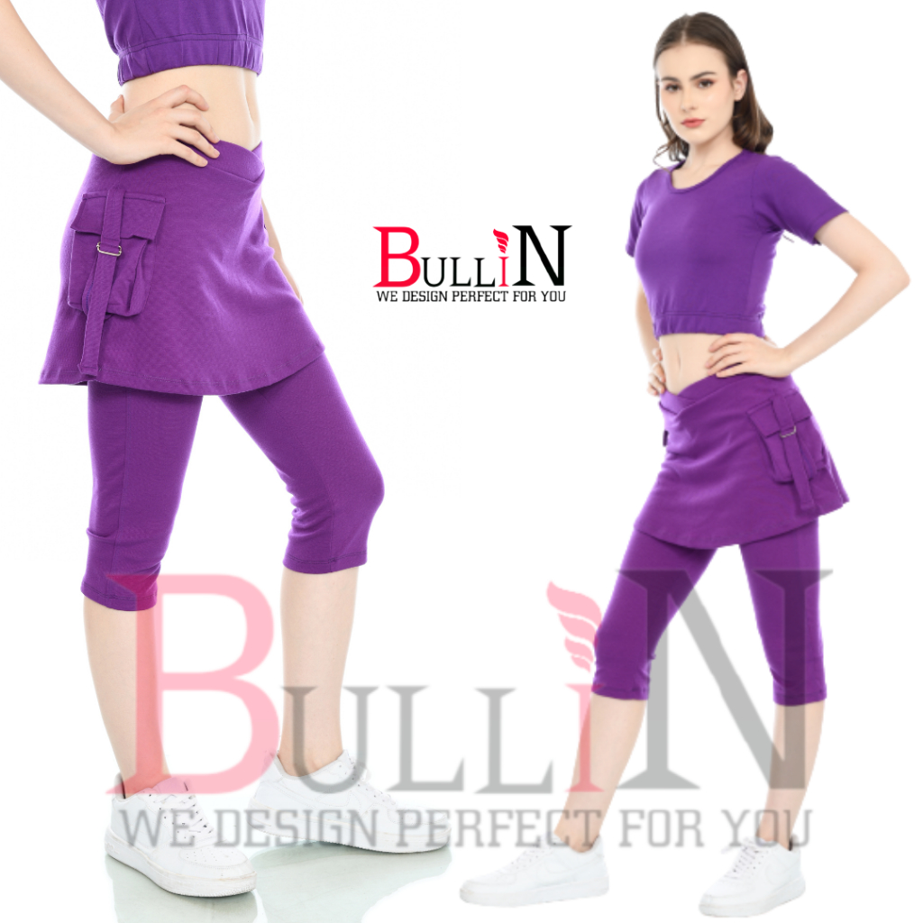 Celana rok kantong pendek wanita jumbo / Celana senam pendek berkantong jumbo