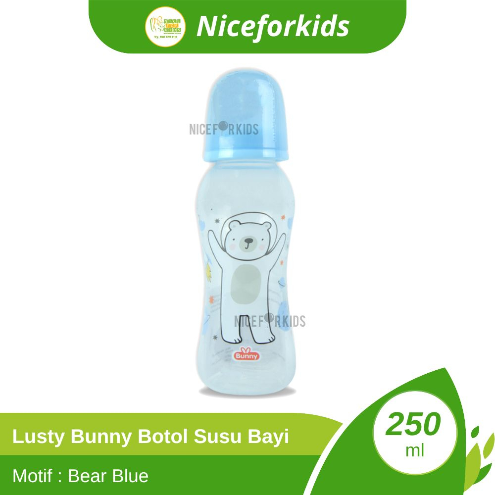 Lusty Bunny Bottle 125 ml / Lusty Bunny Bottle 250 ml / Botol Susu Bayi / Free Dot Gepeng