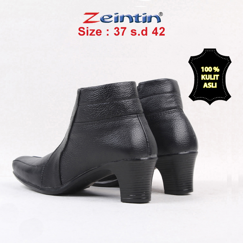 Zeintin - Sepatu Boots Wanita Bahan Kulit Sapi Asli Kasual Formal Sepatu Boots Fashion Wanita Sepatu Kerja Wanita Nyaman BJ