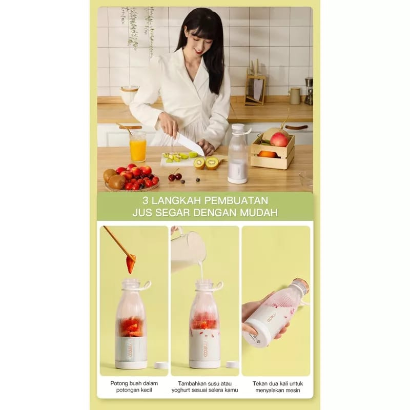 Mecoo -  Rechargeable Mini Portable Juicer 300ML Tritan Baby Food Grade Blender Jus Mini Alat Jus Po