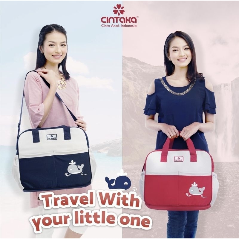 Cintaka Tas Bayi Besar Saku Print Whale Series - TCT 2551