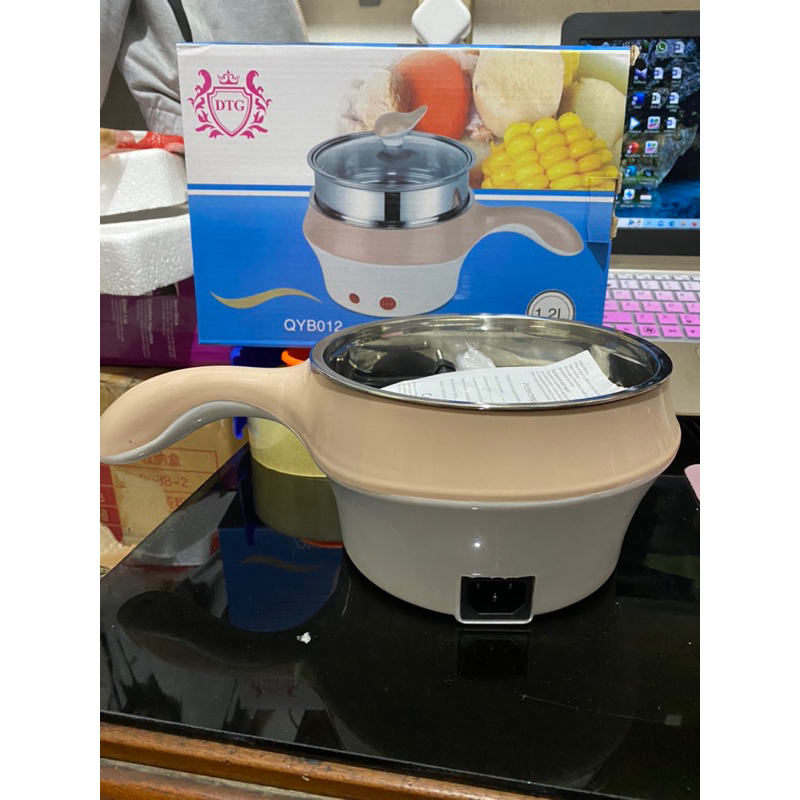 Bibelots - Panci elektrik Kukus + Grill + masak mie Frying multifungsi ( STAINLESS / PAN HITAM RANDO