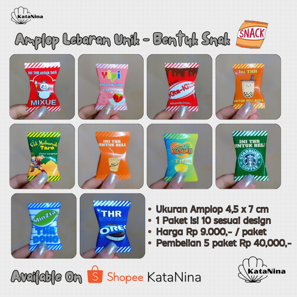 

Amplop Lebaran Unik - Bentuk Snack & Permen