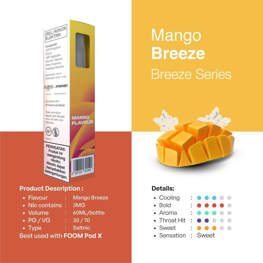 Liquid Foom Mango Breeze 60ML by Flooid x 2Thumbs / Foom Mango