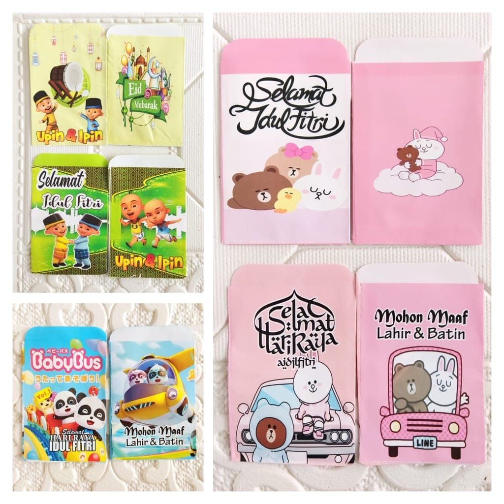 

Amplop Lebaran Kecil 1 Pack isi 10 Pcs Karakter Lucu/Amplop Lebaran Snack |VR