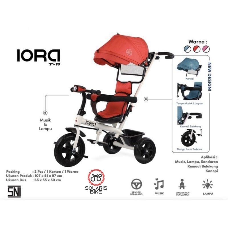 Sepeda Anak Roda Tiga PMB IORA T10 T11 T22 T23