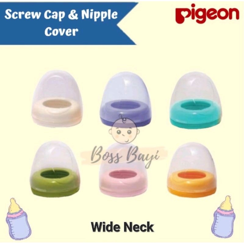 PIGEON Screw Cap &amp; Nipple Cover / Ring Tutup Botol Pigeon Standart Assort /Slim Neck MM Polos / Wide Neck