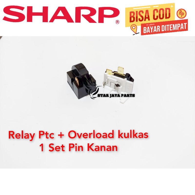 Relay ptc overload kulkas Sharp pin Kanan 1 dan 2 Pintu
