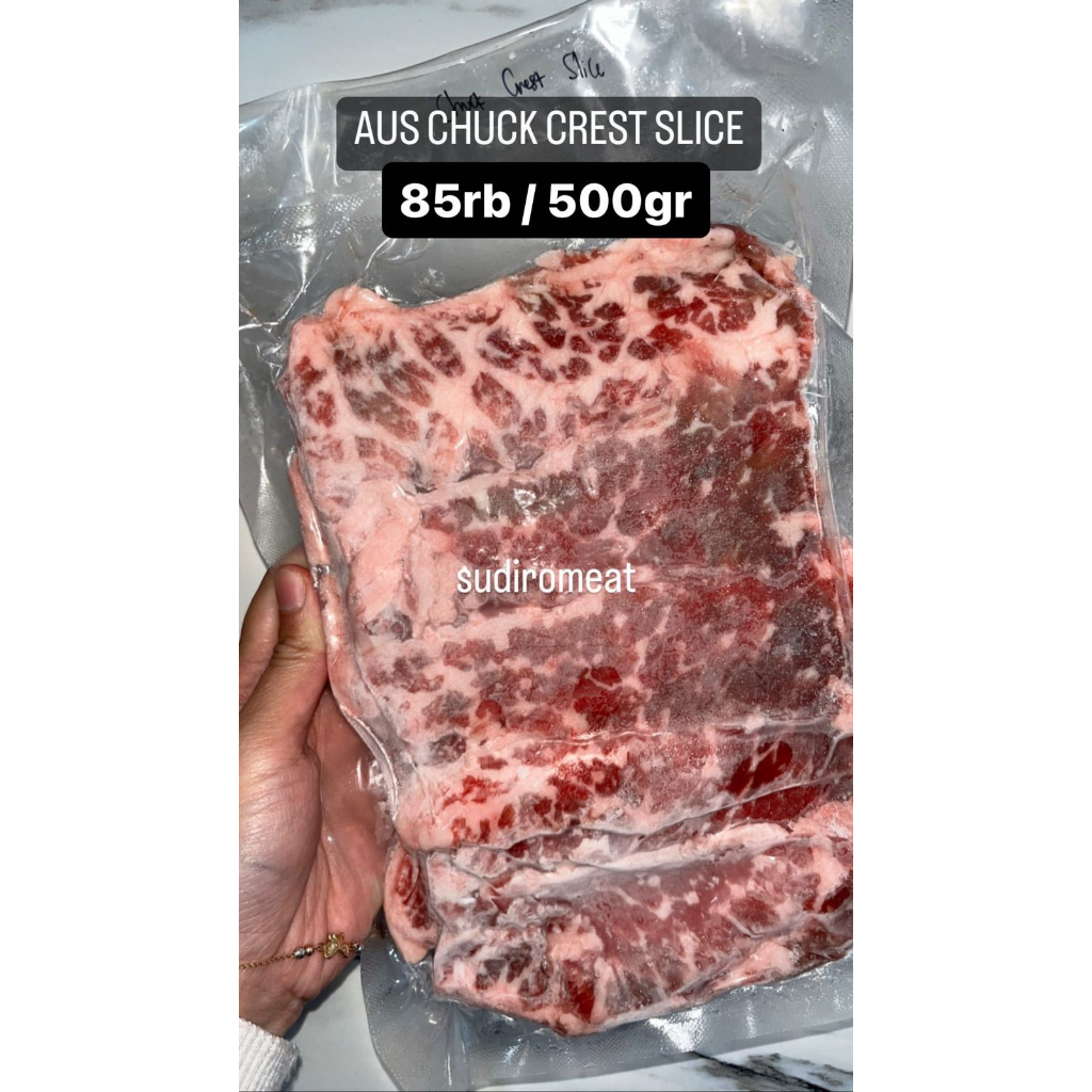 

[500GR] AUS CHUCK CREST SLICE (WAGYU MB4 SPESIAL) HALAL!