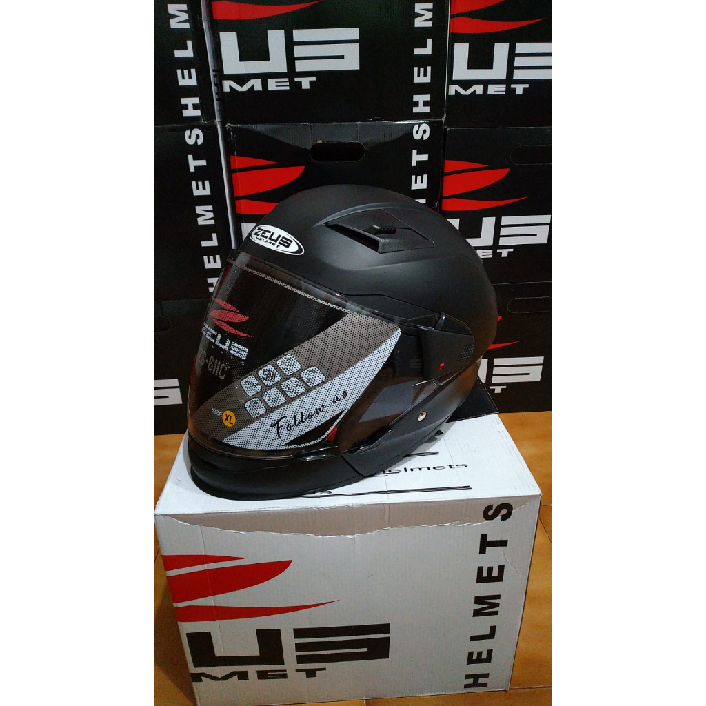 ZEUS HELM ZS 611C - MATT BLACK - Full & Half Face (Double Visor)