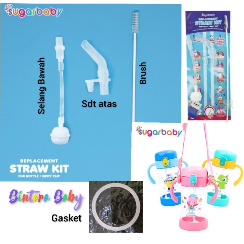 Sugar Baby Straw Replacement Botol Minum 350ml / Sedotan Sugarbaby 350 ml Tritan Bottle Straw aand Brush Sippy Cup