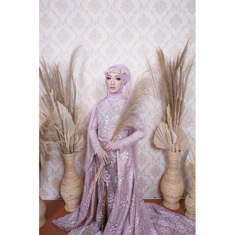 preloved gaun rose gold belah