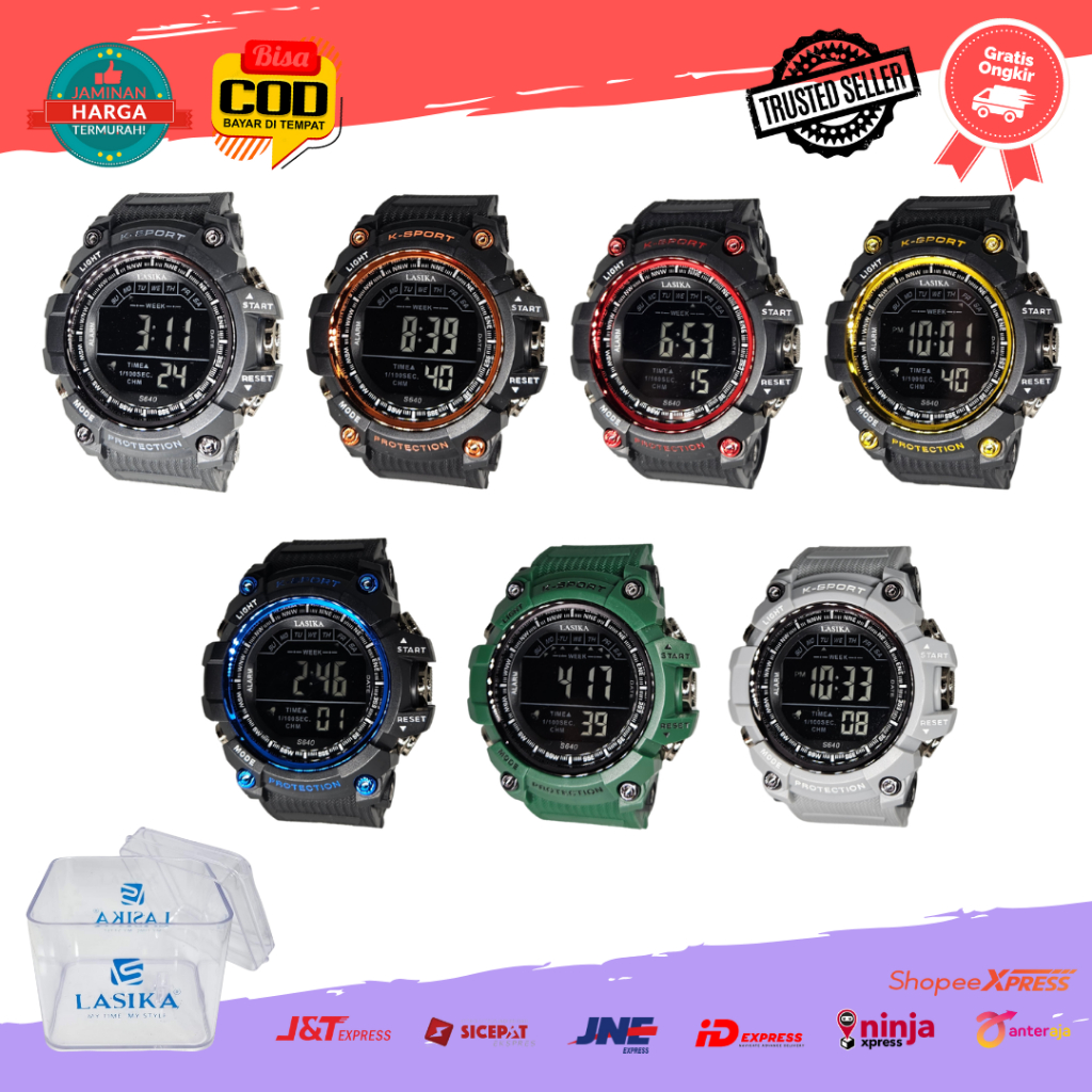 [COD] Jam Tangan Sport Digital Anak Remaja Pria Cowok  Lasika 607 Besar Water Resist Anti Air