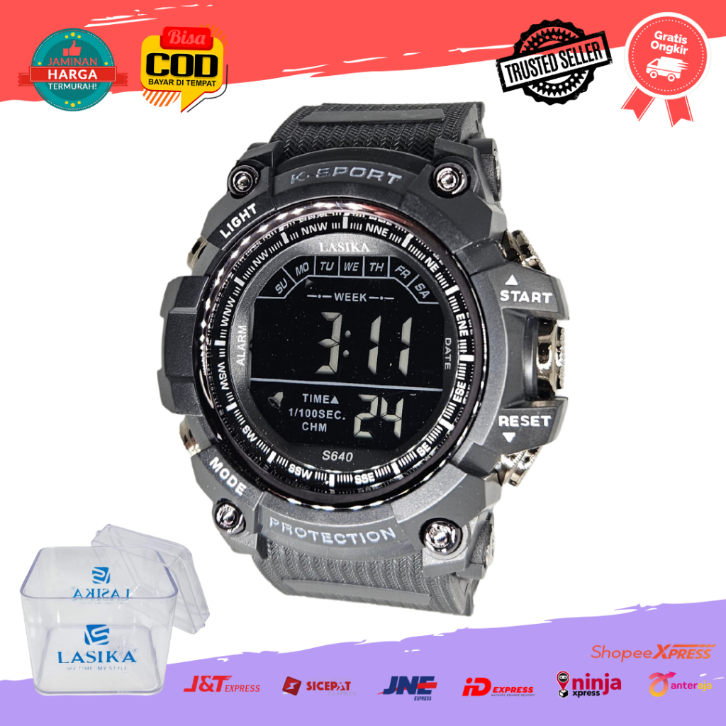 [COD] Jam Tangan Sport Digital Anak Remaja Pria Cowok  Lasika 607 Besar Water Resist Anti Air