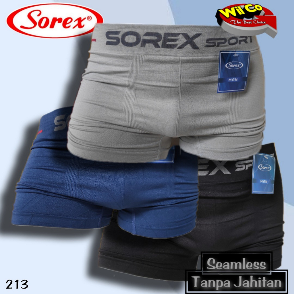 K213T - (DIJUAL PER 3 Pcs) CELANA DALAM PRIA BOXER SOREX SIZE M/L - XL/XXL