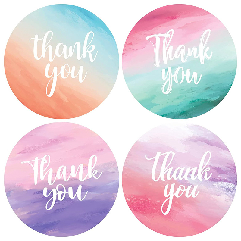 

50pcs Sunset Colors Thank You Sticker Stiker Terimakasih Online Shop Packing Packaging