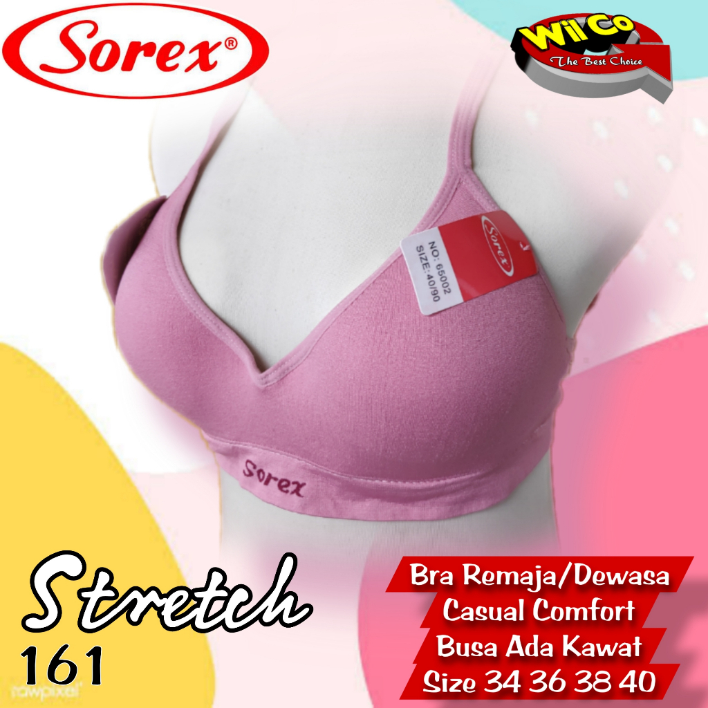 K161 - BRA/BH SOREX CASUAL COMFORT BUSA TIPIS ADA KAWAT CUP B SEDANG SIZE 34 - 40