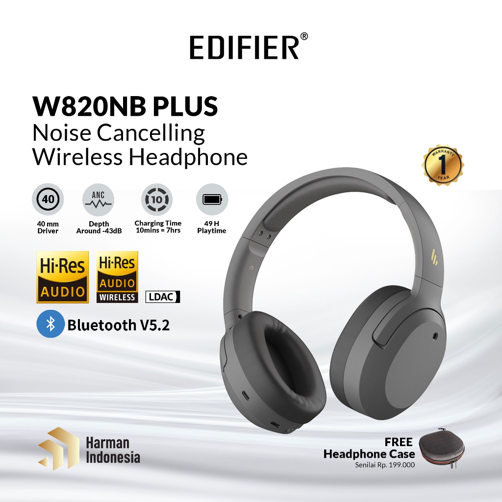 Edifier W820NB Plus Wireless Noise Cancellation Over-Ear Headphone