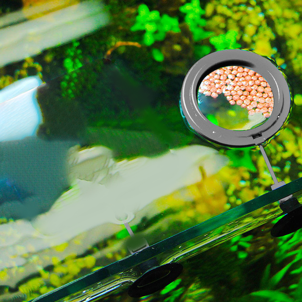 Floating Feeding Ring Aquarium Fish Feeder Tempat Pakan Ikan - KW10 - Black
