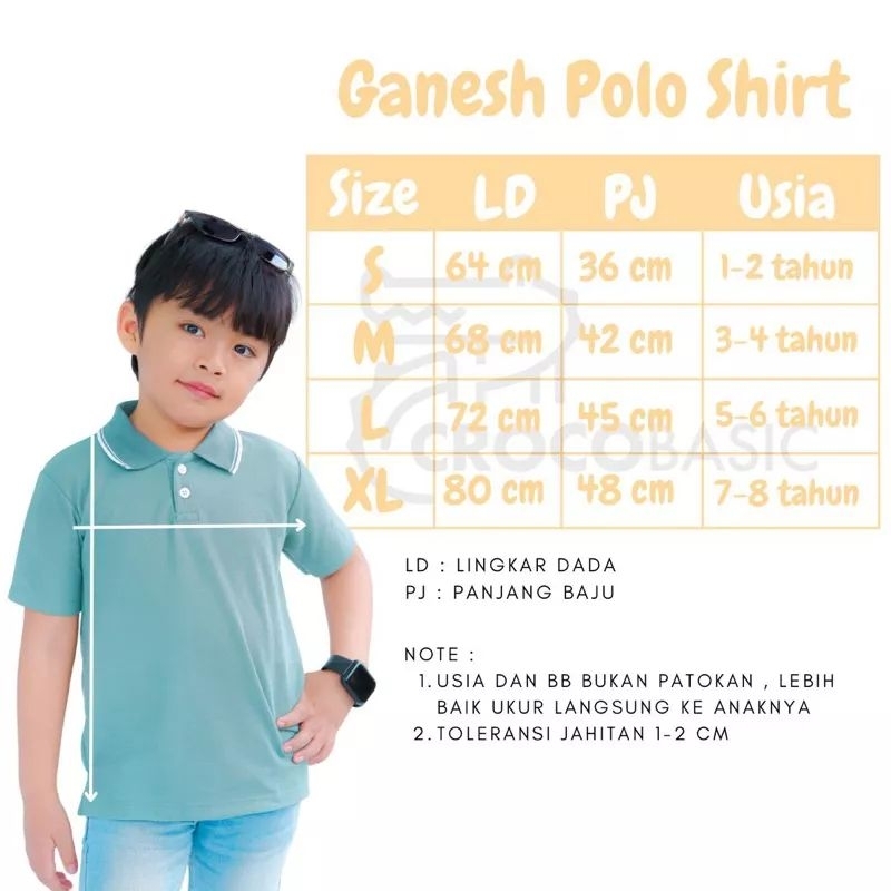 Kaos Polo Anak Ganesh 1-8 tahun