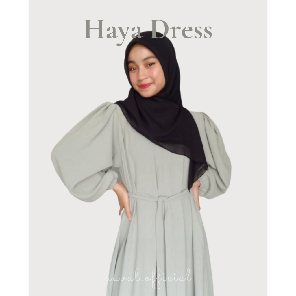 Haya Dress Sage Green Best Seller | Dress Wanita Busui | Daily Dress Terbaik