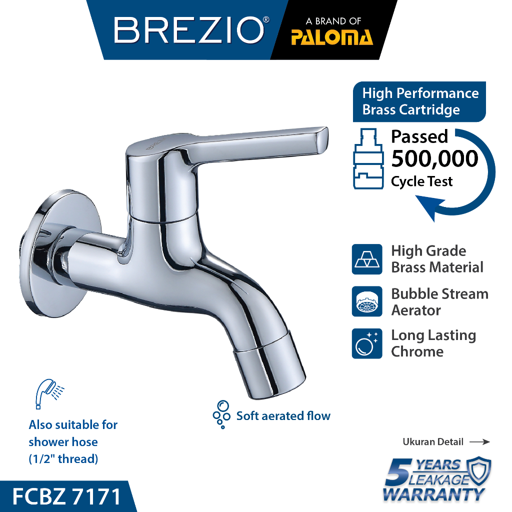 BREZIO FCBZ 7171 Keran Bak Mandi Kamar Cuci Dinding Tembok Kran Air