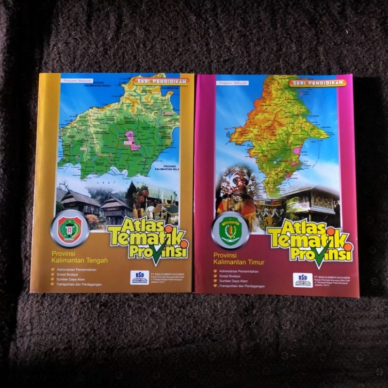 ORIGINAL BUKU PETA ATLAS TEMATIK PROVINSI KALIMANTAN TENGAH KALIMANTAN TIMUR