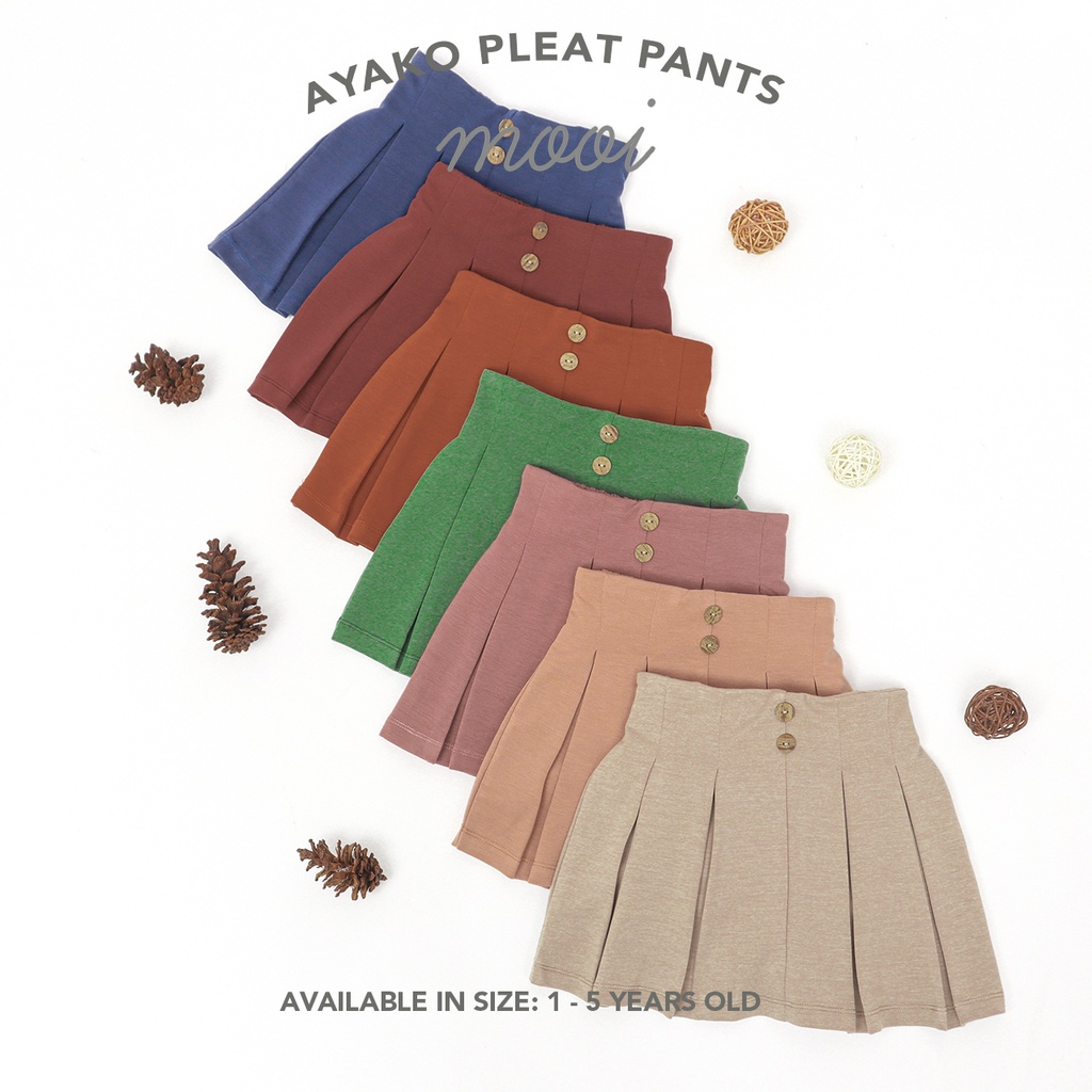 Rok Bawahan Anak Perempuan Mooi Ayako Pleat Pants 1-5 Tahun