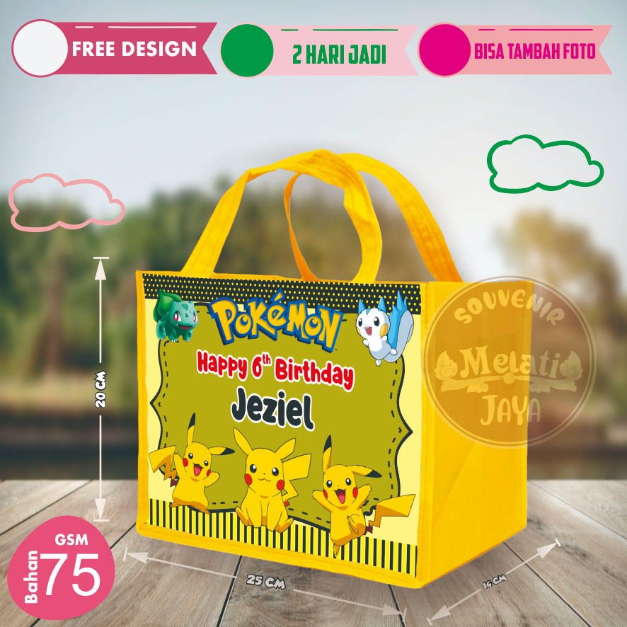 

tas souvenir ulang tahun anak/goodie bag ulang tahun anak /Tas Hampers Non Woven Anti Air Tema TAS SEKOLAH 25x20x13 cm