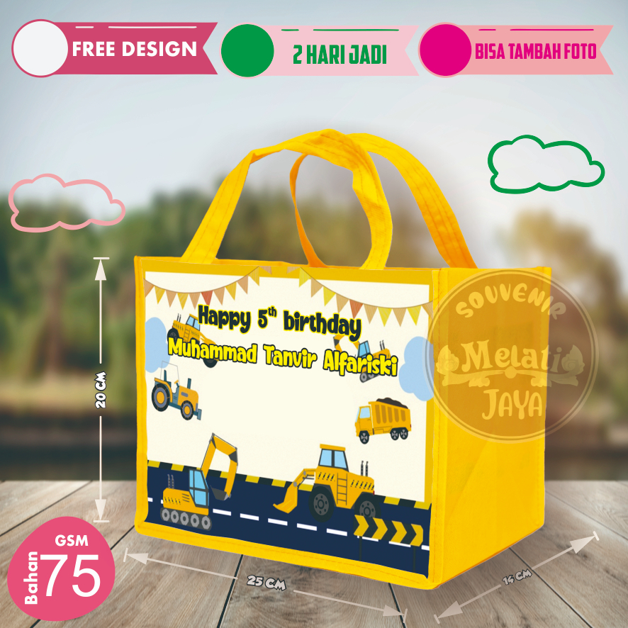 

Tas Ultah Kartun Ready Stok bebas desain sesuka hati