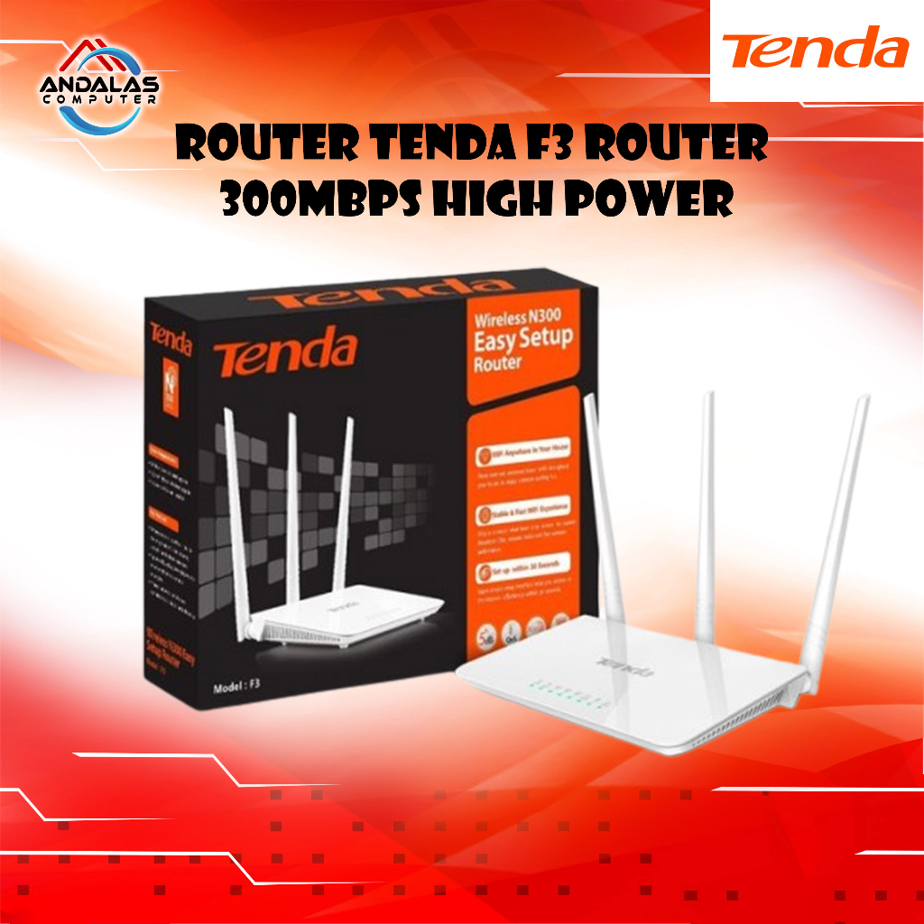 ROUTER WIFI WIRELESS TENDA F3 NETWORK WIRELESS 300Mbps HIGH POWER WIRELESS ROUTER