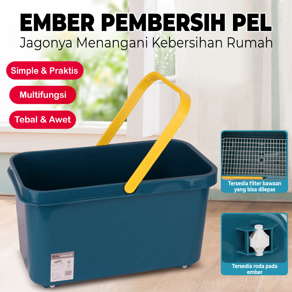 Partyhouse Pel Ember Plastik Portable Flat Mop / Ember Plastik / Ember Air PVA Mop / Cleaning Bucket Mop Terpopuler Ember Plastik Kualitas Terbaik