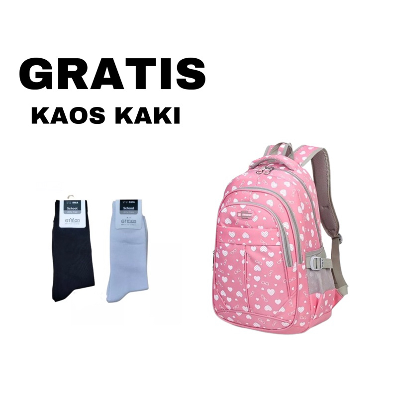 RASTA_BAGS17 - Tas Ransel Sekolah Anak Perempuan Cewek Wanita TK SD SMP SMA Fashion Korea Karakter Lucu Import