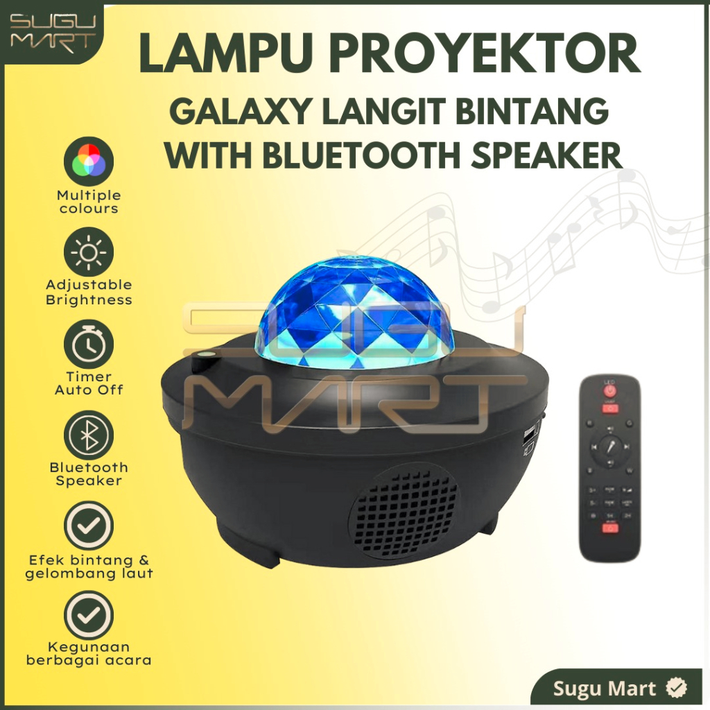 Lampu Proyektor Langit Bintang With Bluetooth Speaker | Lampu Tidur Proyektor | Lampu Tidur Proyekto