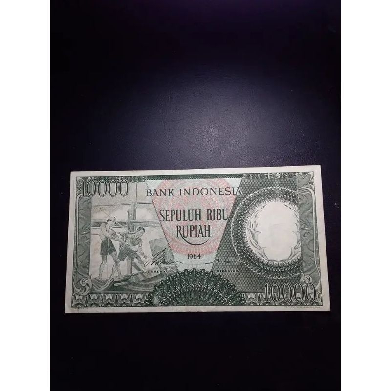 UKI 10.000 rupiah seri pekerja hijau tahun 1964