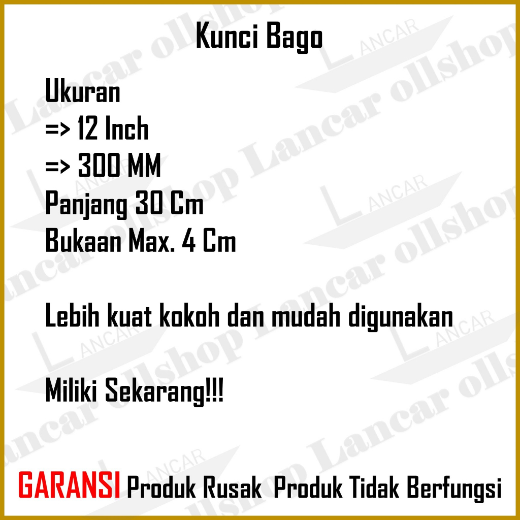 Kunci bago 12 inch / Kunci inggris