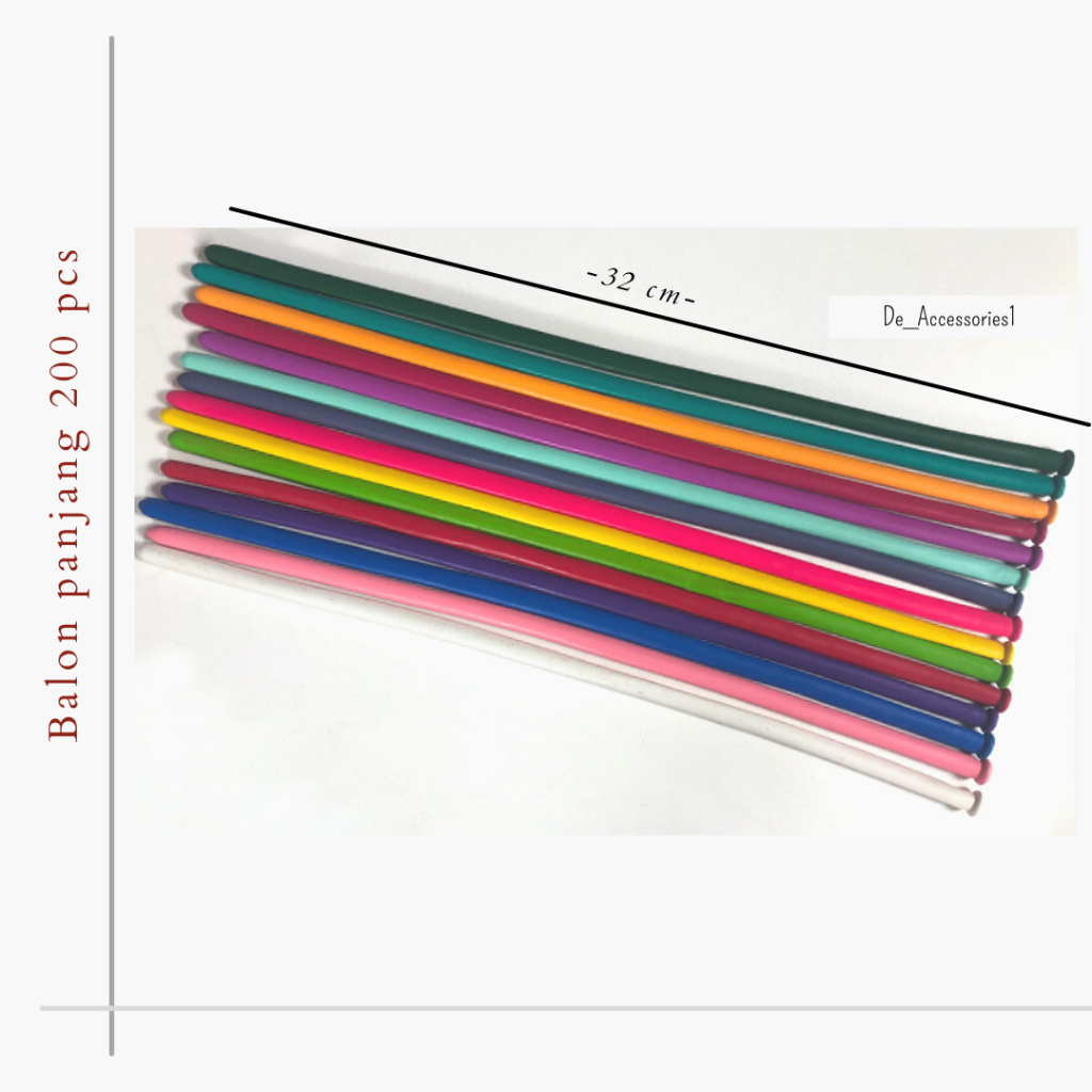 (1 pcs) Balon Twist Tebal / Balon Latex Pentil Twist Panjang / Balon Pentil Tebal / Balon Cacing Panjang / Balon Panjang