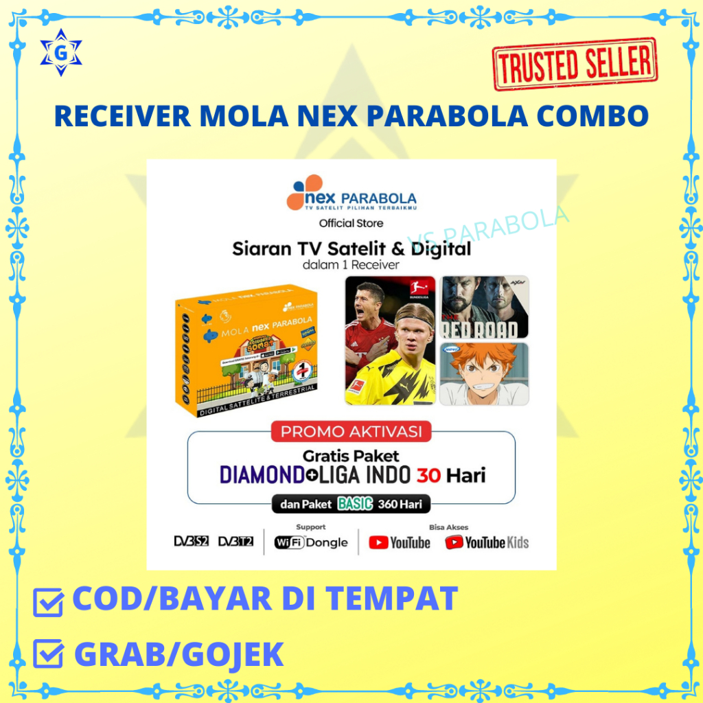 NEX PARABOLA RECEIVER NEX PARABOLA COMBO KUNING