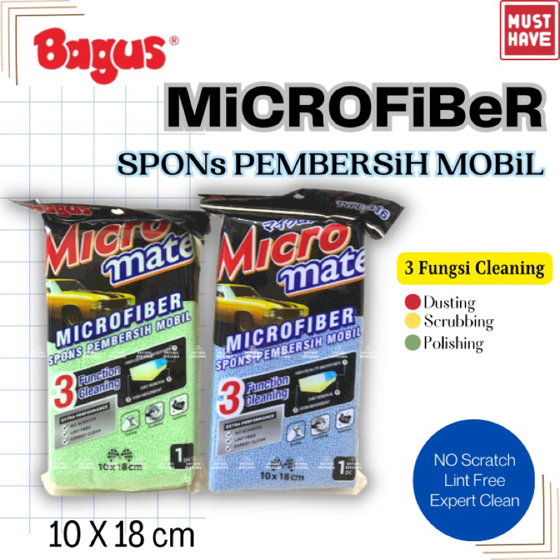 ❤️UB❤️BAGUS MICROFIBER SPONS PEMBERSIH MOBIL