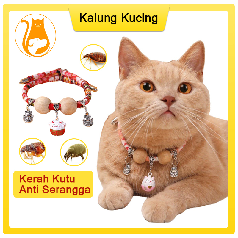 Hugopet Kucing Kalung Anti Kutu Dan Serangga Gaya Pest Control Collar Natural Kalung Kutu Anti Fleas Ticks Anjing Kucing