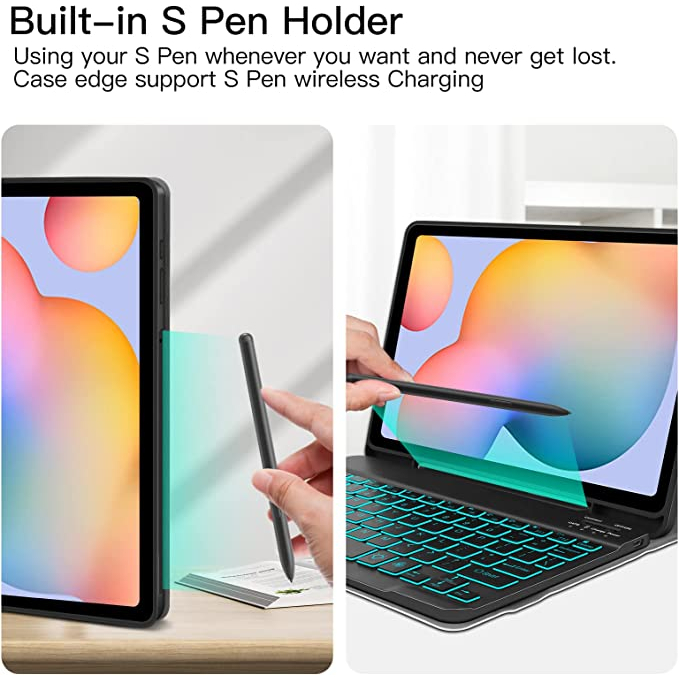 ⚡Flash Sale!!⚡Casing Keyboard untuk Samsung-Galaxy-Tab S6 Lite 10.4&quot;  SM-P610/P613/P615/P619 Casing Penutup Tablet Pintar dengan Mouse Keyboard dengan lampu latar RGB