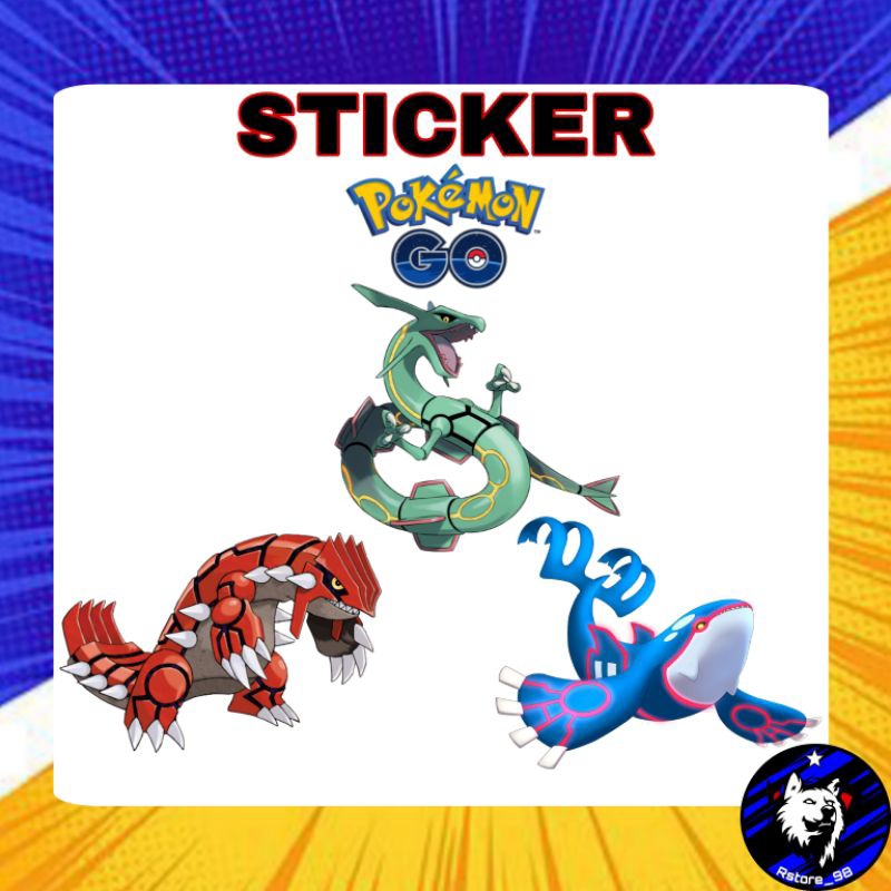 Sticker Stiker Pokemon go Groudon Kyougre Rayquaza Legendary