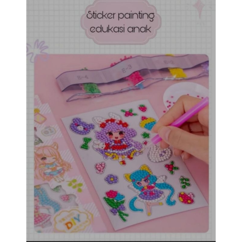 stiker diamond painting Glitter/stiker tempel manik-manik/edukasi anak