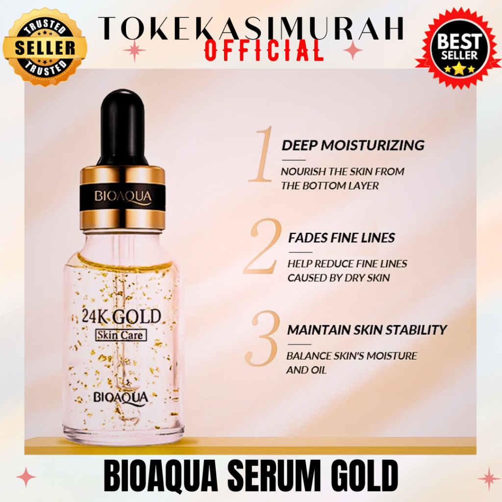 Serum 24K Bioaqua Real Gold Luxury Effect Bioaqua Serum Gold 24K Skin Care ORIGINAL BPOM