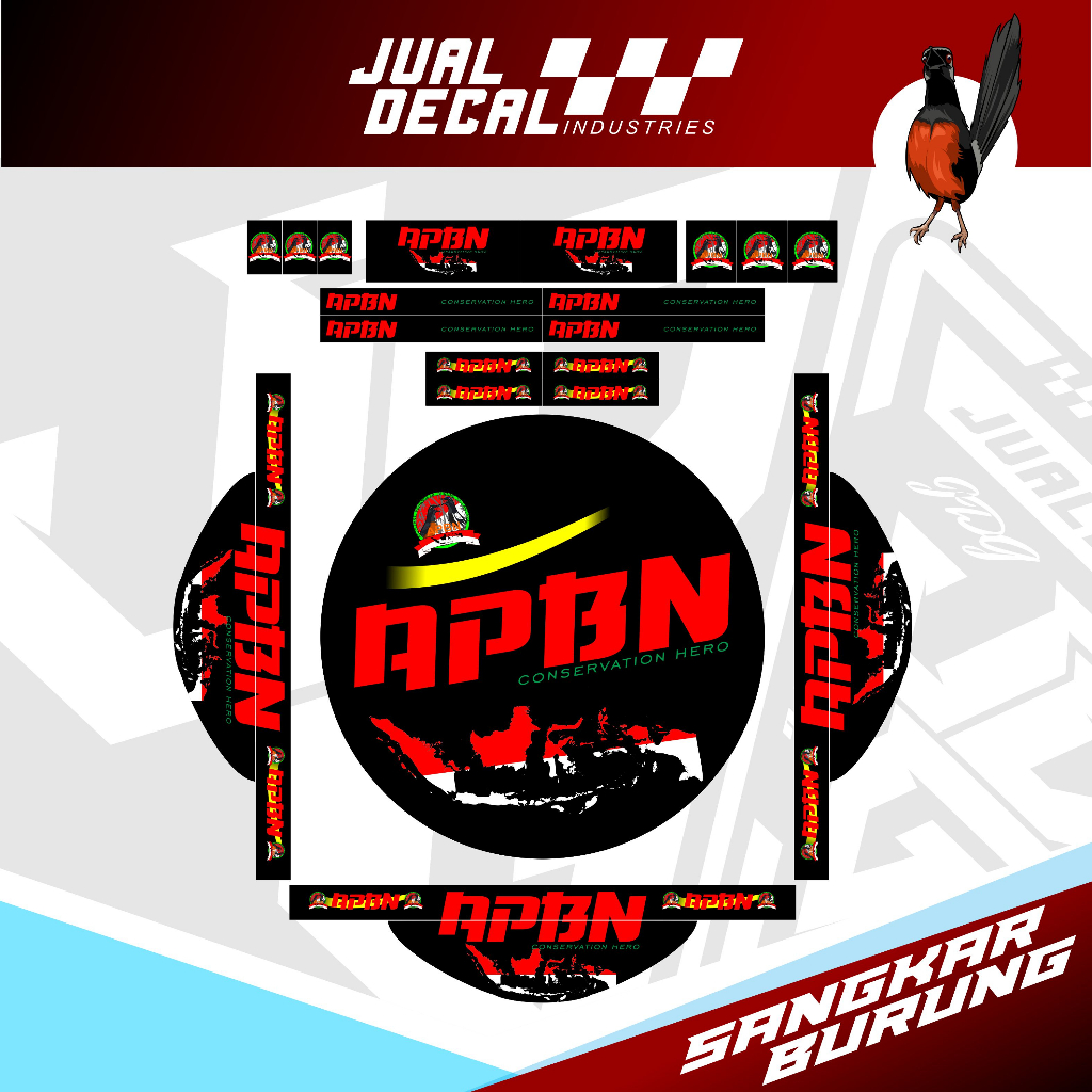 Decal Sangkar Murai APBN Stiker Sangkar Murai Gantangan no 1 2 3