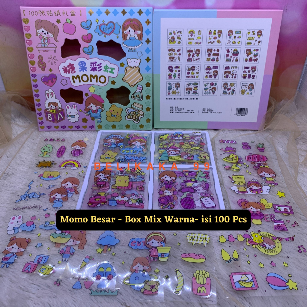 (1 BOX 100 PCS) STICKER AESTHETIC LUCU TRANSPARANT ANTI AIR ISI 100 / STICKER BUKU DIARY / STICKER 100 LEMBAR / STICKER TUMBLR / STICKER ISI 100PCS / STIKER ISI 100 PCS / STIKER BOTOL MINUM / STICKER MOMO / STIKER ANTI AIR / STIKER SANRIO / STIKER LOTSO