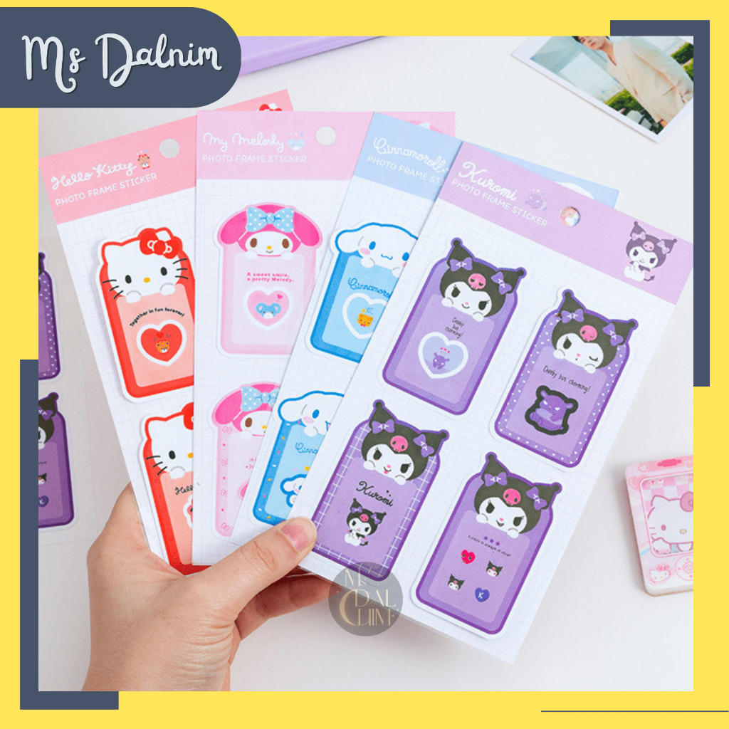 

[Ms Dalnim] Stiker Frame Bingkai Foto Sanrio Aesthetic Lucu Korea Cute Deco Sticker Dekorasi Polaroid Photo Idol Journal Jurnal Diary Bujo Photocard PC Kuromi Cinnamoroll HK Melody Decor HP Kpop Toploader Cahol Kawaii DIY Planner Scrapbook Craft [ST155]