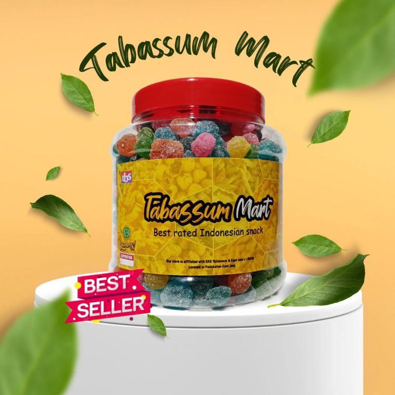 

Permen jadul pelangi 850gr bonus toples