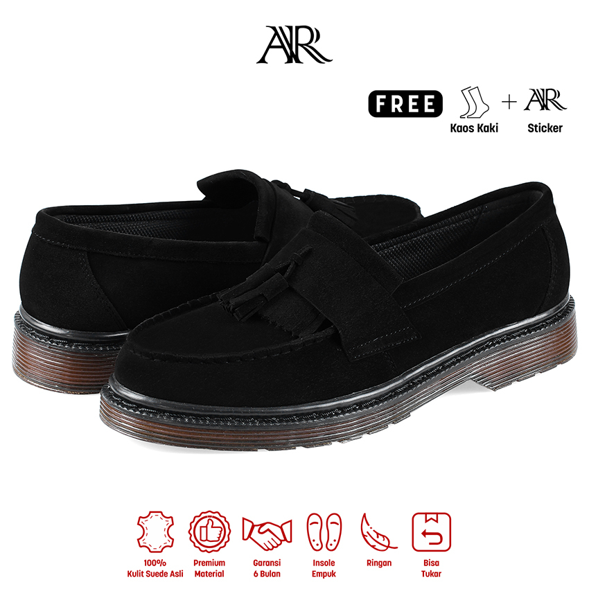 Athar Sechon - Sepatu Loafers Kulit Suede Pria Wanita